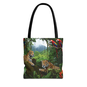 Jaguars and Parrots Tote Bag - 3 Sizes