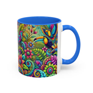 Accent Color Coffee Mug, Many Colors - 11oz & 15oz / Rainforest Music