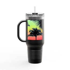 Insulated Travel Mug, 40oz / Palm Glow Sangria - Perfect for Outdoor Adventures