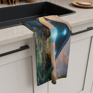 Microfiber Coffee/Tea Towel — UFOs & 3 Marmaids