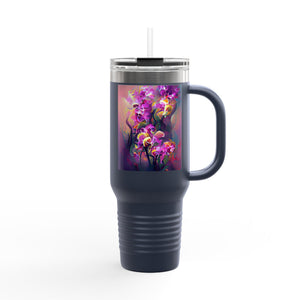 Fantasy Orchids Insulated Travel Mug - 40oz - Perfect for Outdoor Adventures