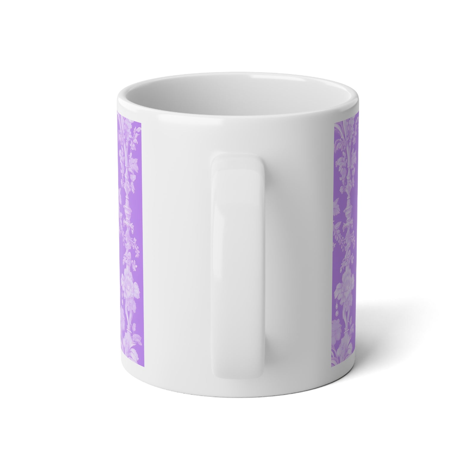 Jumbo Mug, 20oz, Pearl Lady Toile, Amethyst | Tropical Coffee Cup