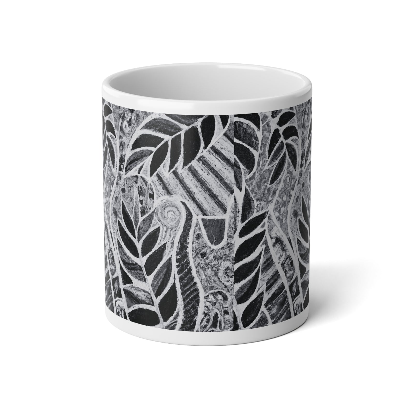 Jumbo Mug, 20oz, Amazon Whimsy Noir | Tropical Coffee Cup