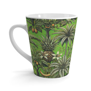 Latte White Mug - Tropical Fruit, Green