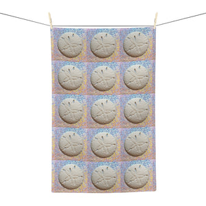 Microfiber Coffee/Tea Towel — Coastal Disco Sand Dollar