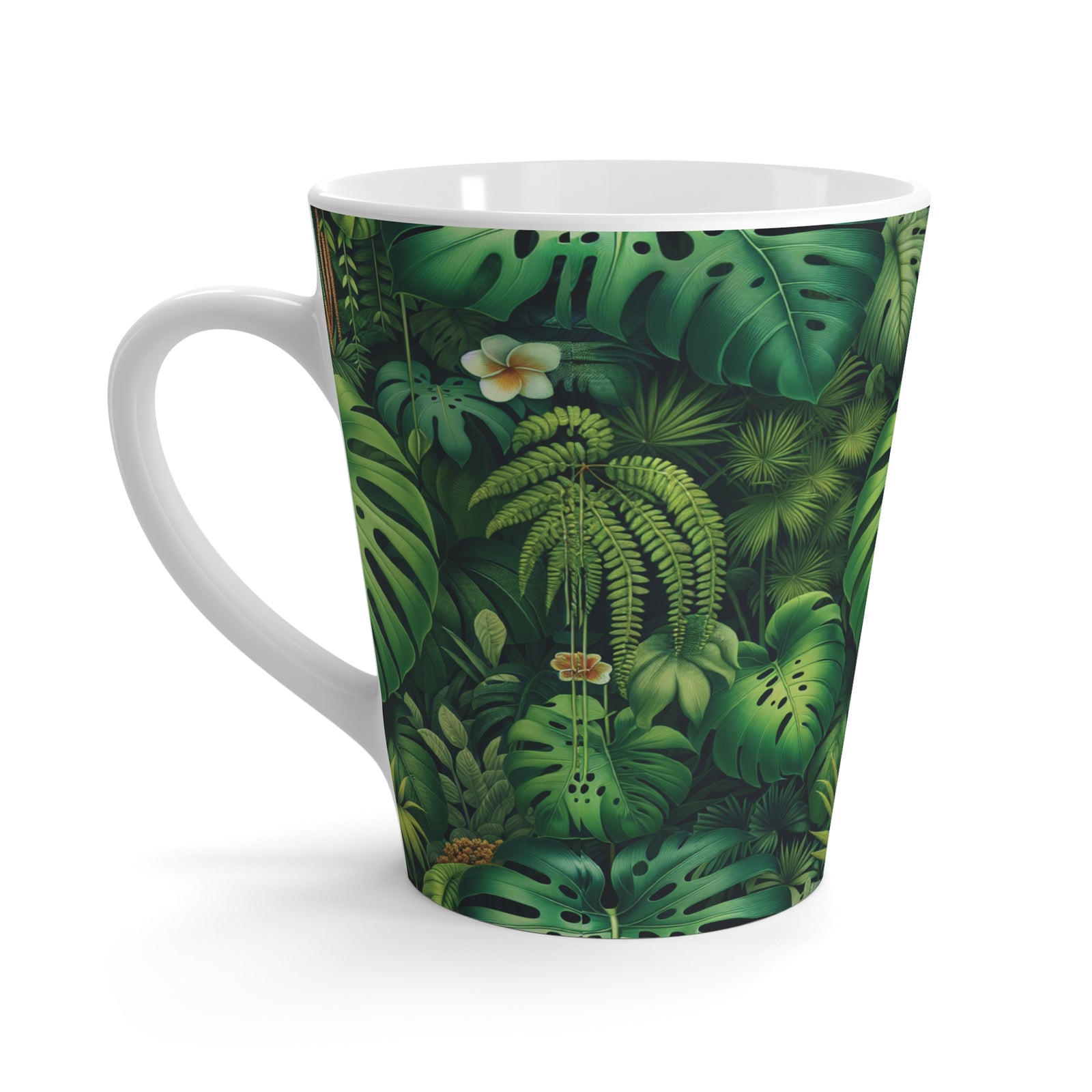 Latte White Mug - Rainforest Greenery