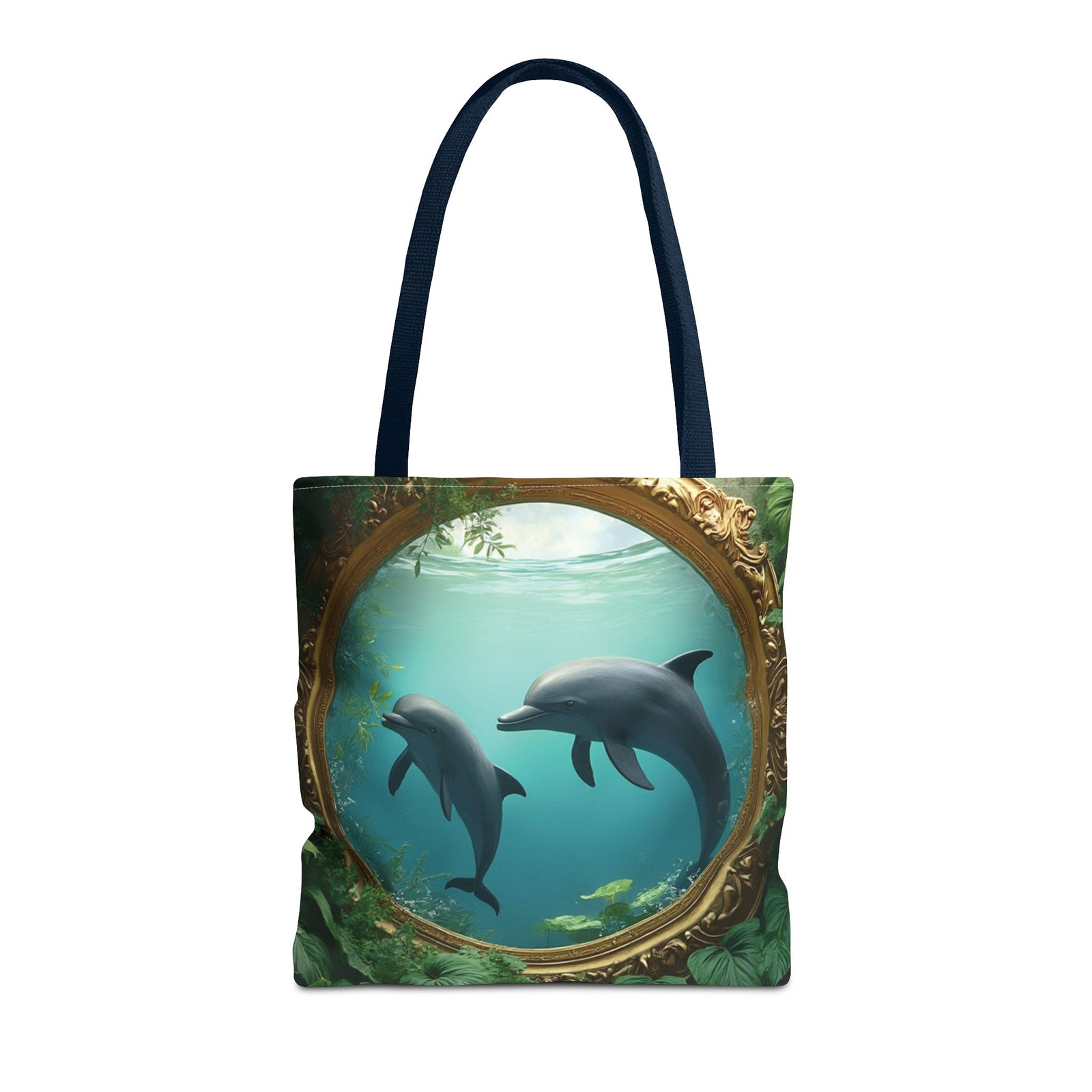 Framed Dolphins Tote Bag - 3 Sizes