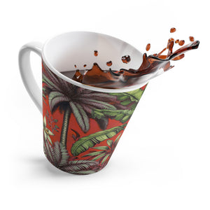 Latte White Mug - Tropical Fruit, Red