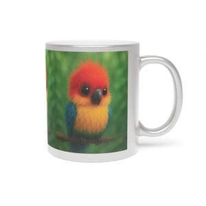 Tropical Metallic Mug, Gold or Silver - Baby Parrot