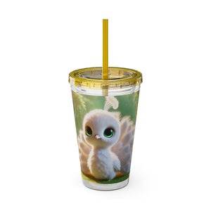 Tropical Tumbler with Straw | 16 oz: Baby White Peacock