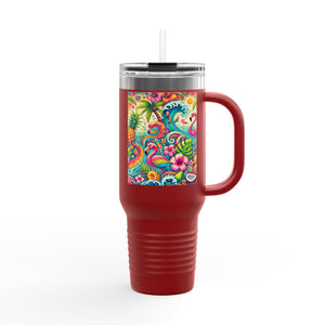 Flamingo Funday Insulated Travel Mug - 40oz - Perfect for Outdoor Adventures