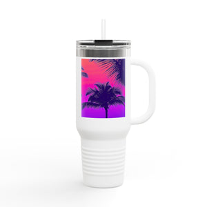 Insulated Travel Mug, 40oz / Palm Glow Pop - Perfect for Outdoor Adventures