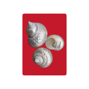 Poker-Sized Playing Cards - White Nautilus Trio, dark red