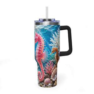 40oz Seahorse Ocean Tumbler — Vacuum Insulated Travel Mug