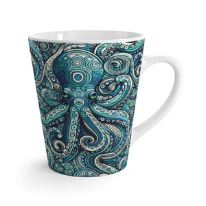Latte White Mug - Aqua Octopus