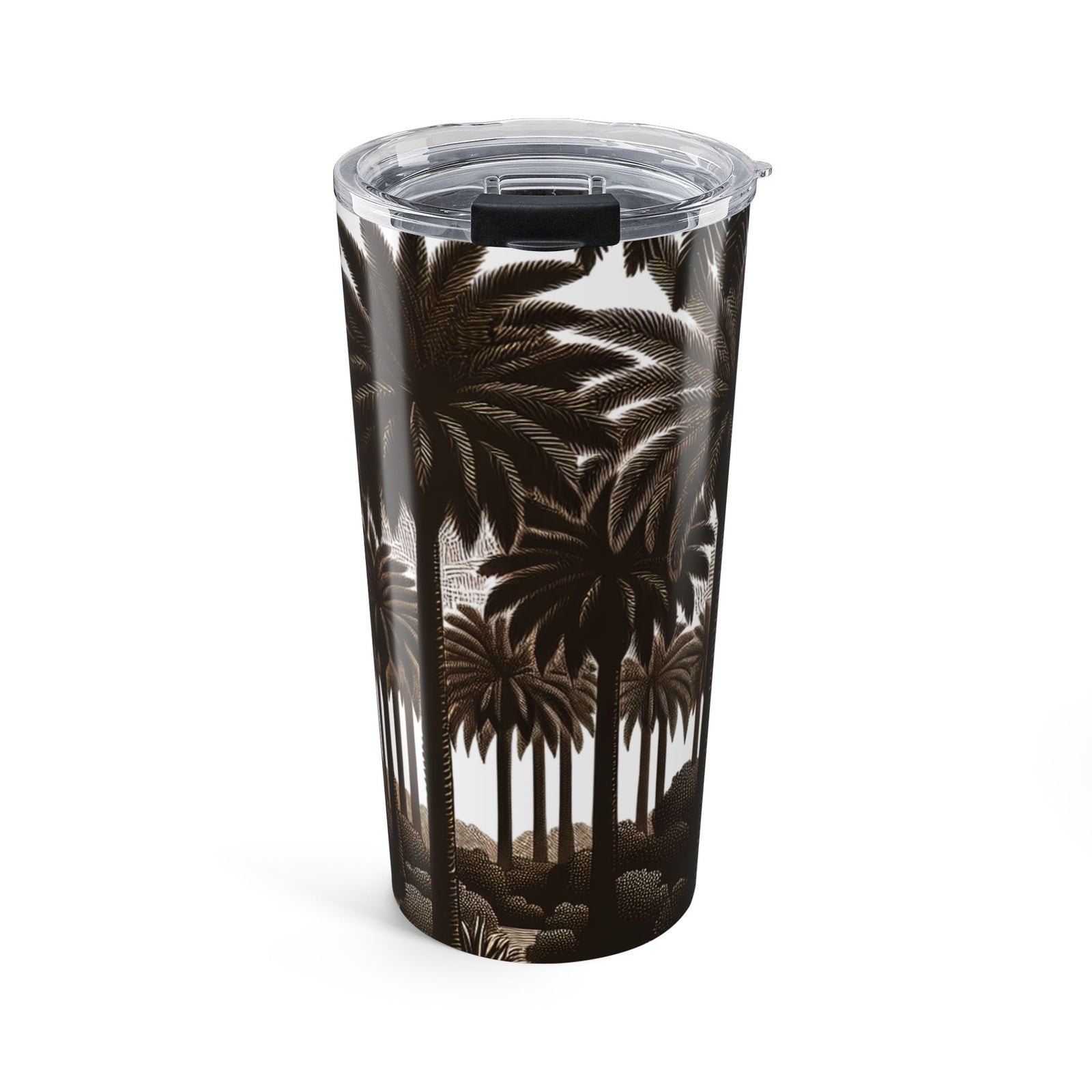 20oz umbler – Tropical Woodcut Palms Stainless Travel Cup