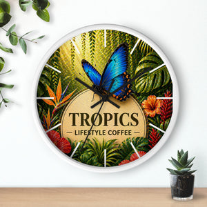 Tropical Forest Wall Clock — Colorful Parrots & Lush Jungle Art