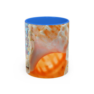 Colorful Mugs (11oz, 15oz), Disco Conch Macro