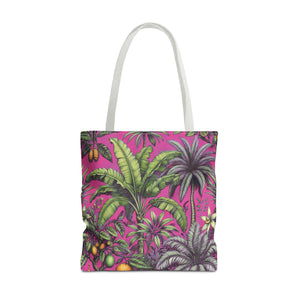 Tropical Fruit/Hot Pink Tote Bag - 3 Sizes