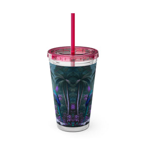 Tropical Tumbler with Straw | 16 oz: Sleeping Parrot, Fantasy