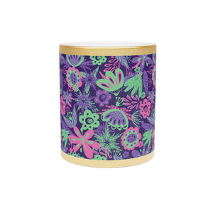 Tropical Metallic Mug, Gold or Silver: Flora Tropical