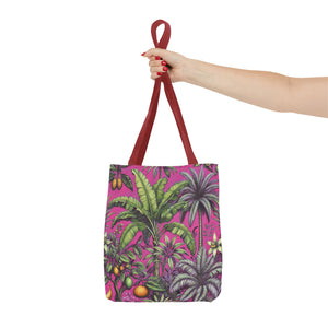 Tropical Fruit/Hot Pink Tote Bag - 3 Sizes