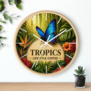 Tropical Forest Wall Clock — Colorful Parrots & Lush Jungle Art