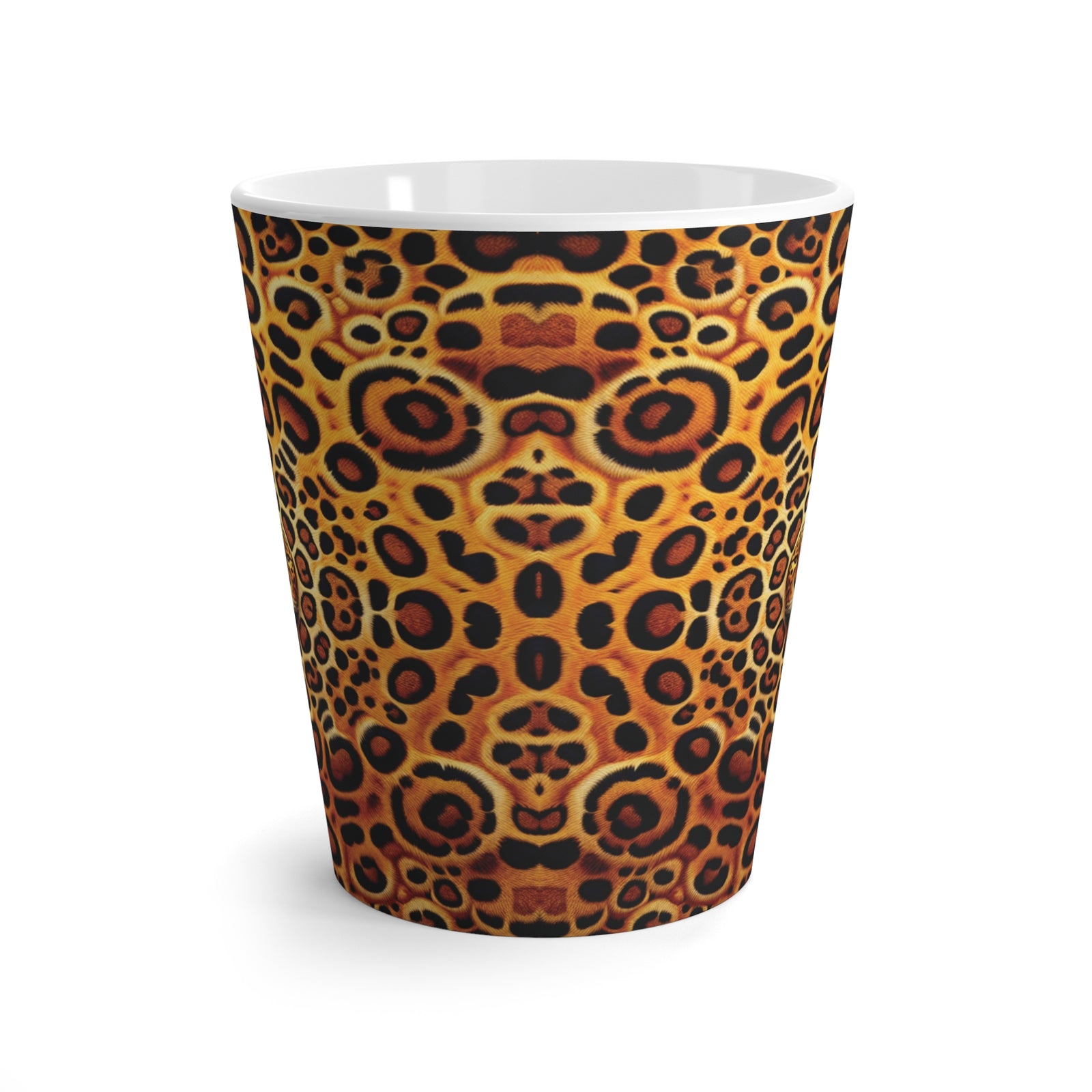 Latte White Mug - Kaleido Jaguar Spots