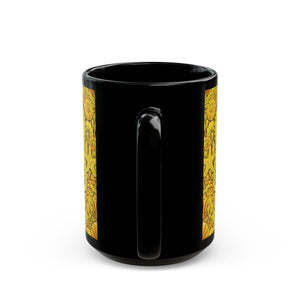 Black Coffee Mug - Seahorse Trio, Yellow