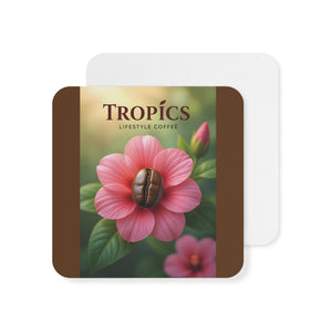 Tropical Cardboard Coaster Set — Coffee Bean Flower (50 or 100 pcs)