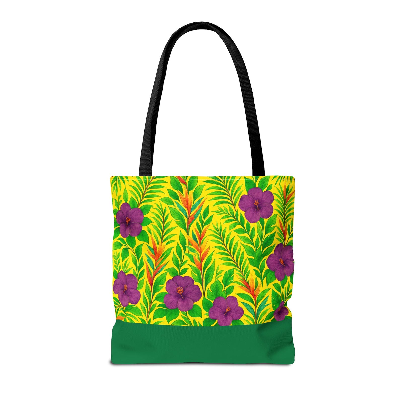 Midnight Flower Lime Tote Bag - 3 Sizes