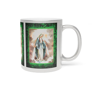 Tropical Metallic Mug, Religious, Silver - Our Lady of Grace