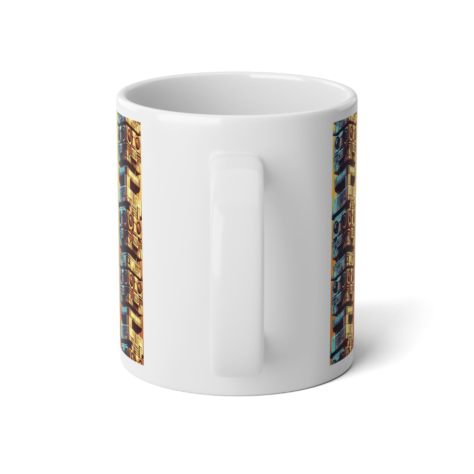 Jumbo Mug, 20oz, Techno Tiki Totems | Tropical Coffee Cup