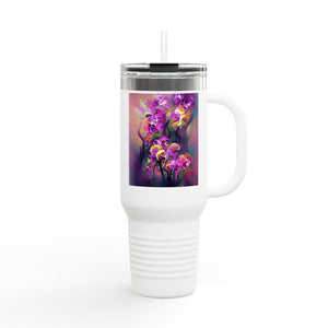 Fantasy Orchids Insulated Travel Mug - 40oz - Perfect for Outdoor Adventures