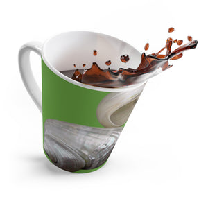 Latte White Mug - Perfect for Coffee Enthusiasts / Lustrous Seashell Trio, Green