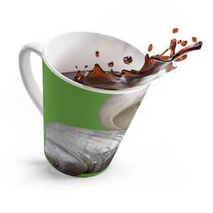 Latte White Mug - Perfect for Coffee Enthusiasts / Lustrous Seashell Trio, Green