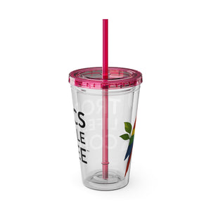 Tropical Tumbler with Straw | 16oz: Tropics Lifestyle Coffee Parrot Logo