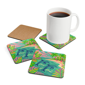 Coaster Set/4 -  Jumping Dolphins