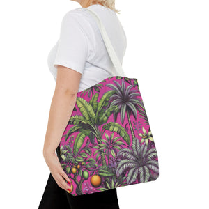 Tropical Fruit/Hot Pink Tote Bag - 3 Sizes