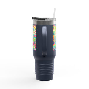 Flamingo Funday Insulated Travel Mug - 40oz - Perfect for Outdoor Adventures