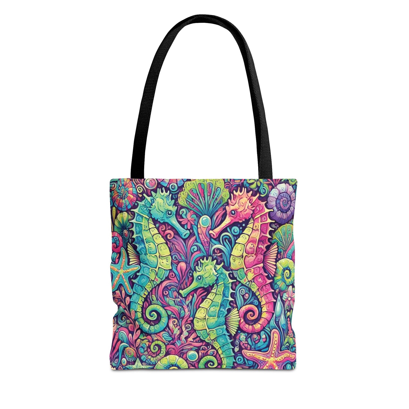 Seahorse Trio Tote Bag, Brights - 3 Sizes