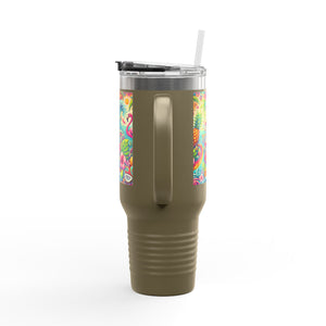 Flamingo Funday Insulated Travel Mug - 40oz - Perfect for Outdoor Adventures