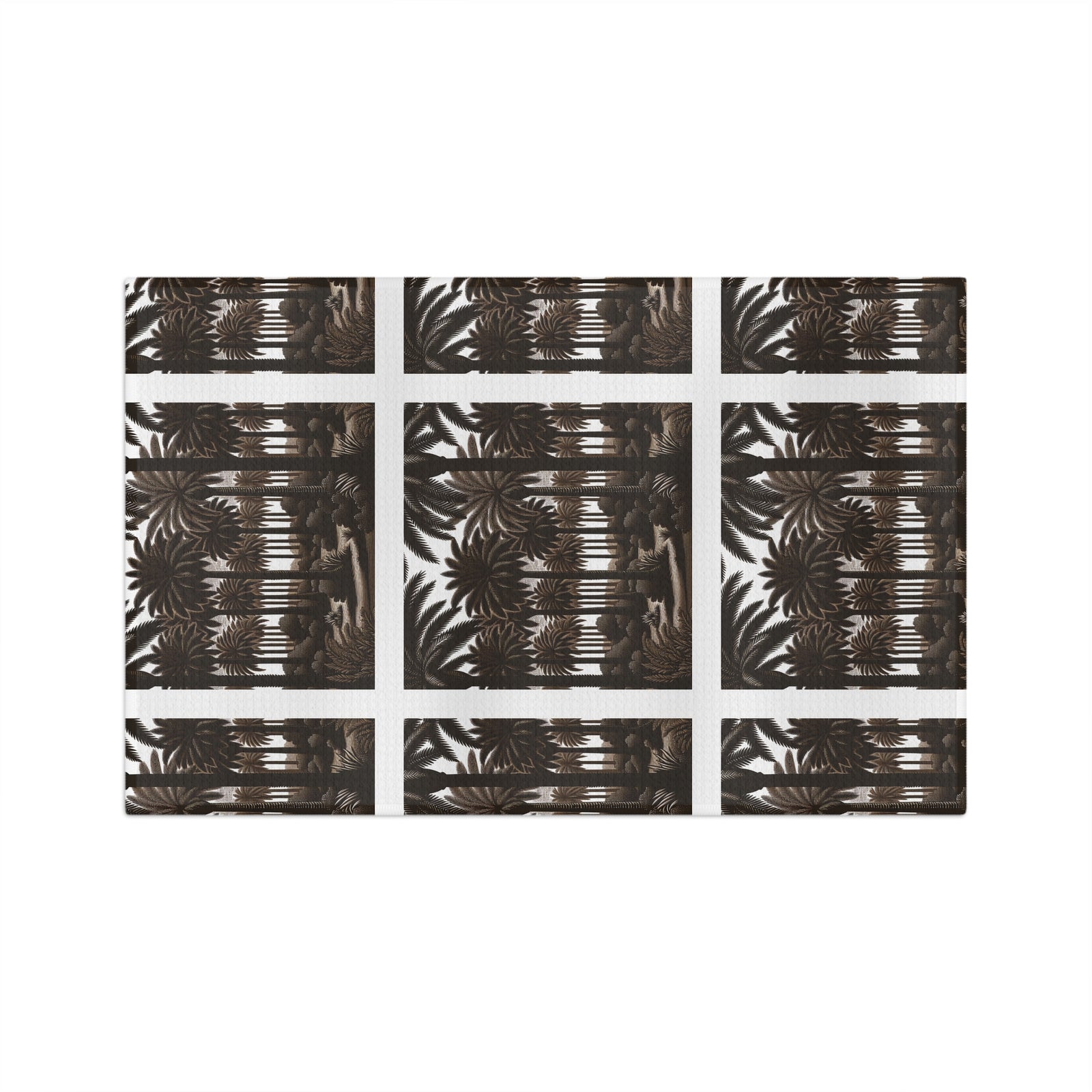 Tropical Microfiber Coffee/Tea Towel ~ Woodcut Palms