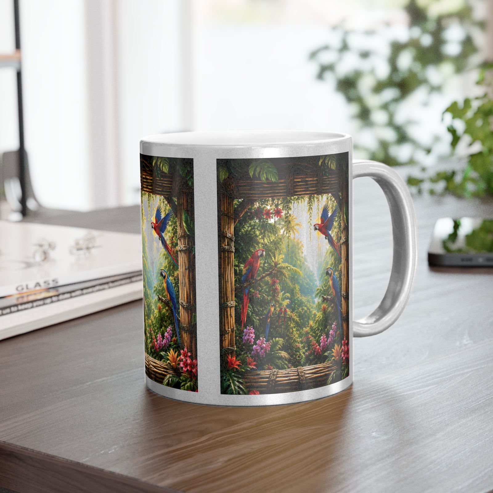 Metallic-Look Mug — Paradise Falls (Silver/Gold)