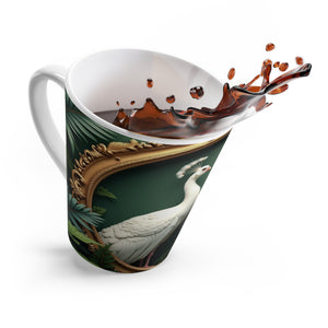White Latte Mug / Framed White Peacocks