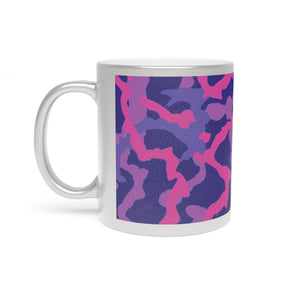 Tropical Metallic Mug, Gold or Silver - Coral Threads/Heatwave