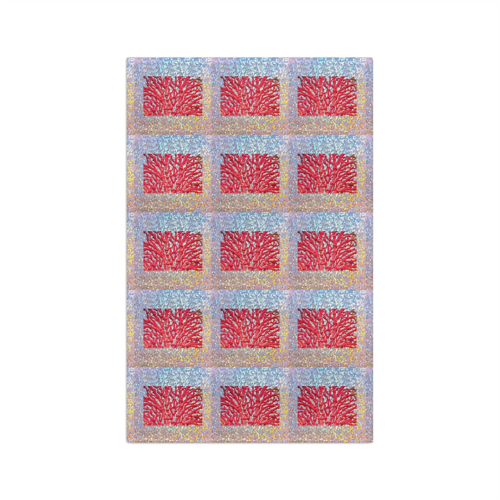 Microfiber Coffee/Tea Towel — Coastal Disco Red Coral