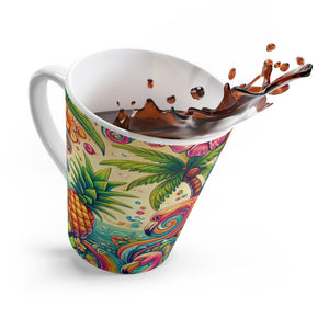 Latte White Mug - Flamingo Waves