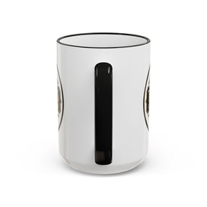 Accent Rim & Handle Coffee Mug — Tropics Lifestyle Coffee Pearl/Palm Logo