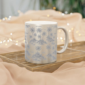 Tropical Metallic Mug, Silver - Tropical Trip Toile, Grey